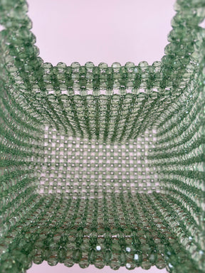 Scanlan Theodore Green Beaded Top Handle Mini Bag