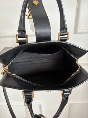 Saint Laurent Black Leather Baby Cabas Toe Bag