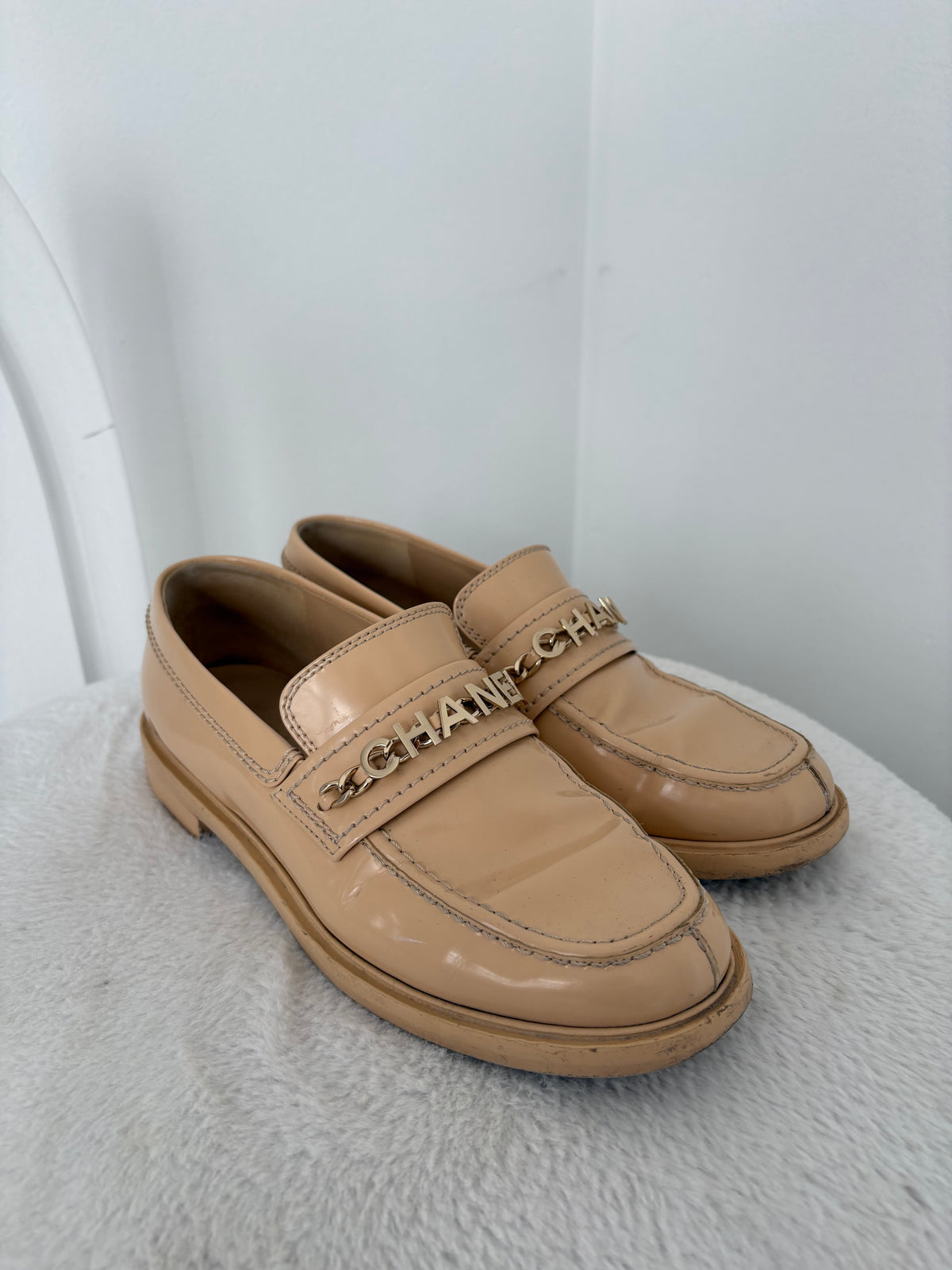 Chanel Interlocking CC Logo Loafers, 39 C
