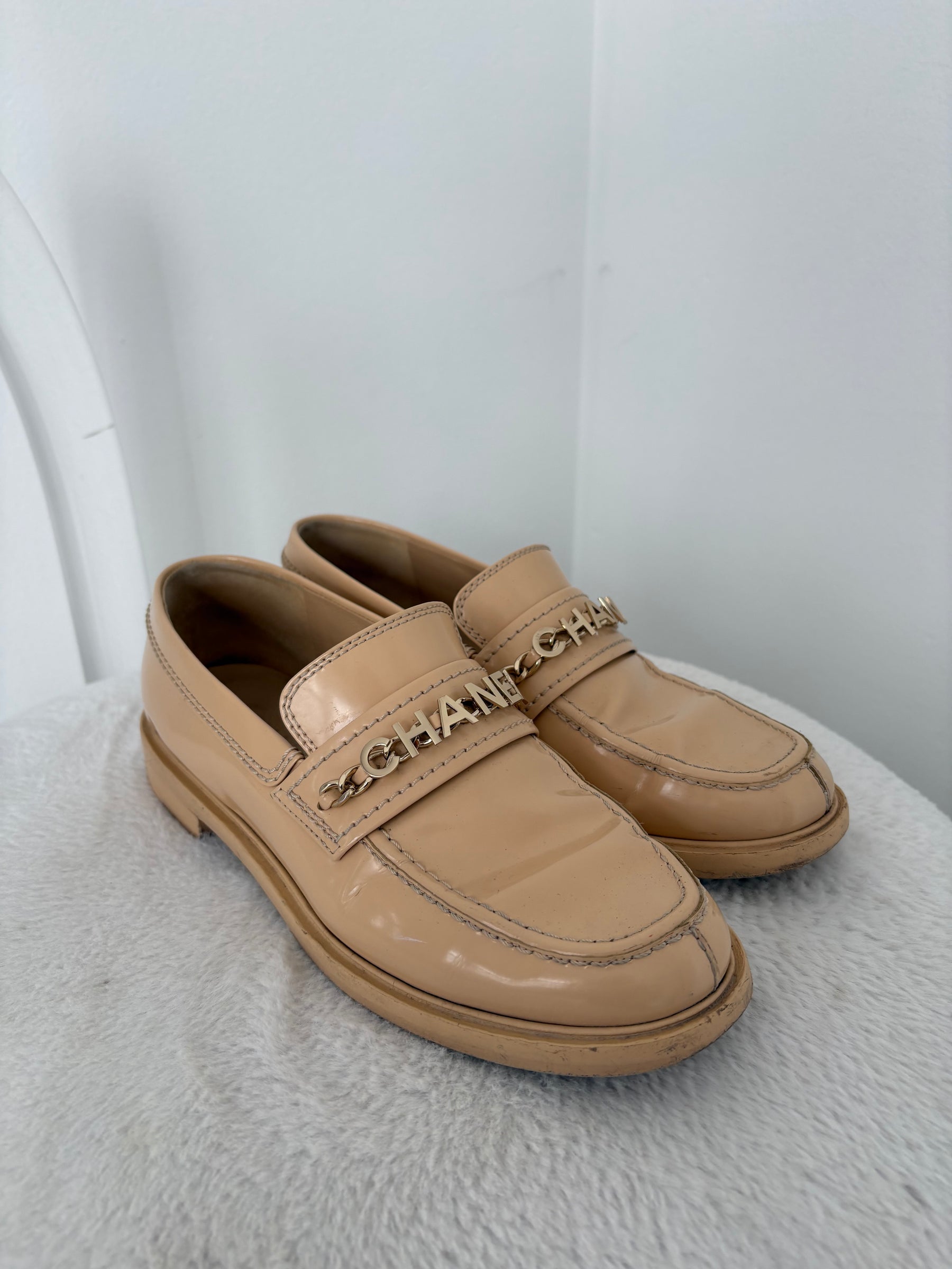 Chanel Interlocking CC Logo Loafers, 39 C