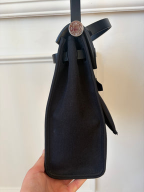Hermès Black Canvas and Leather Her Bag 31
