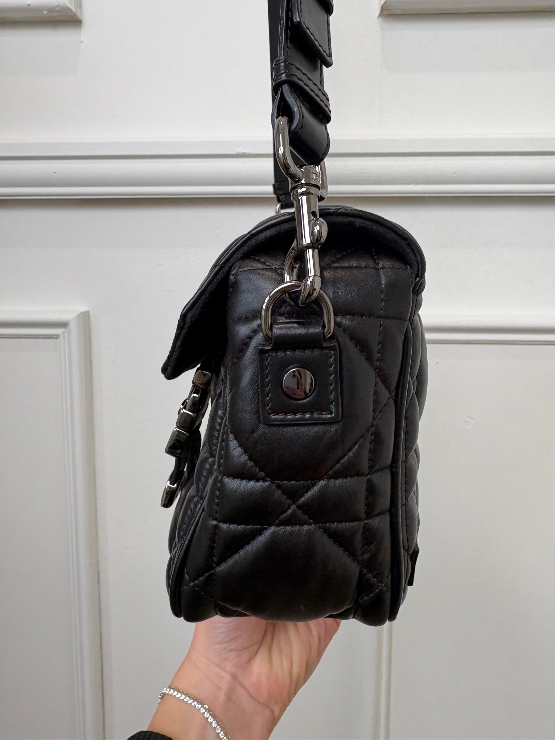 Dior Black Cannage Leather Diorcamp Messenger Bag
