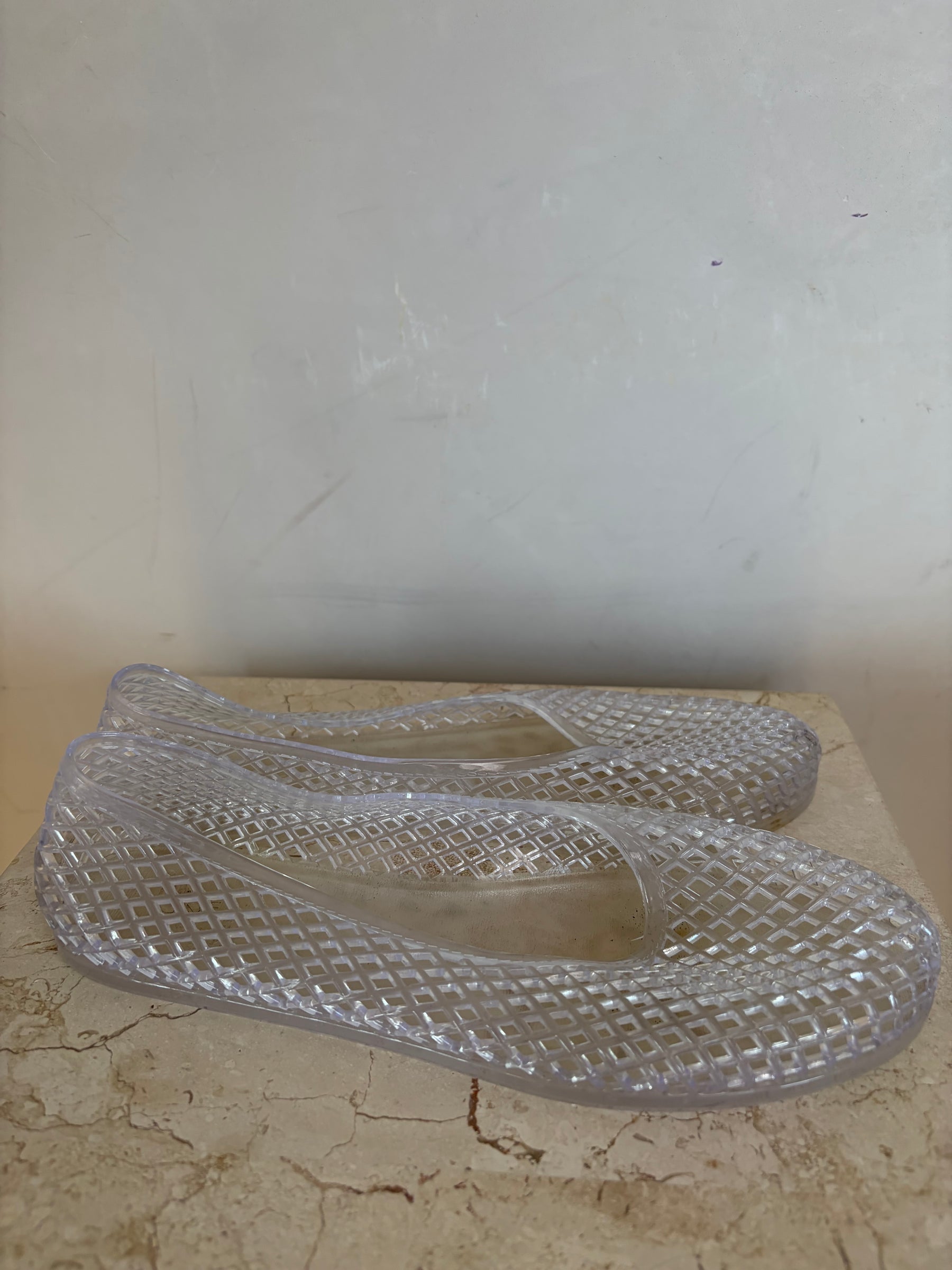 Ancient Greek Sandals Clear Jelly Ballet Flats, 39