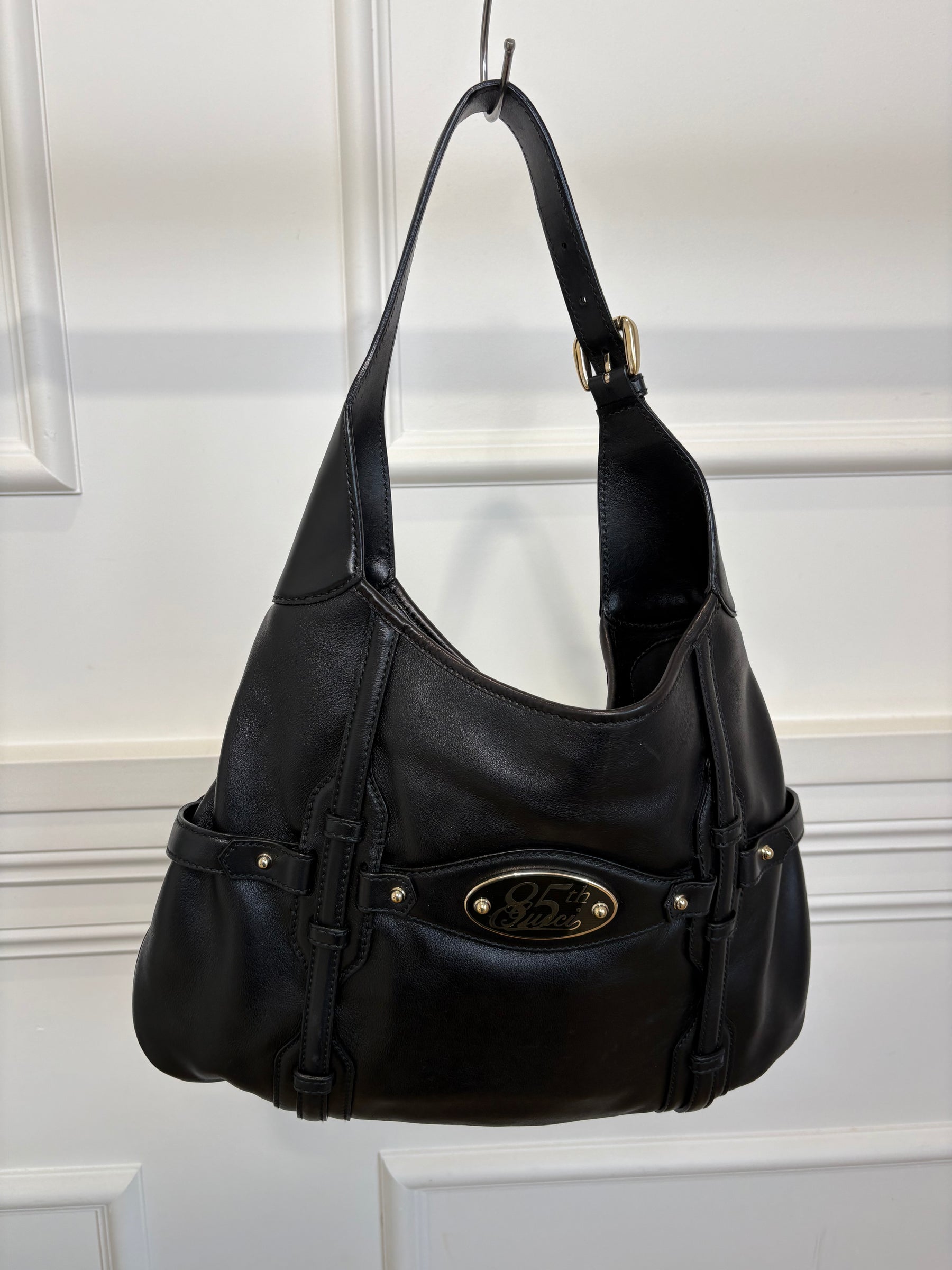 Gucci Black Leather Bridal Bit Hobo Bag