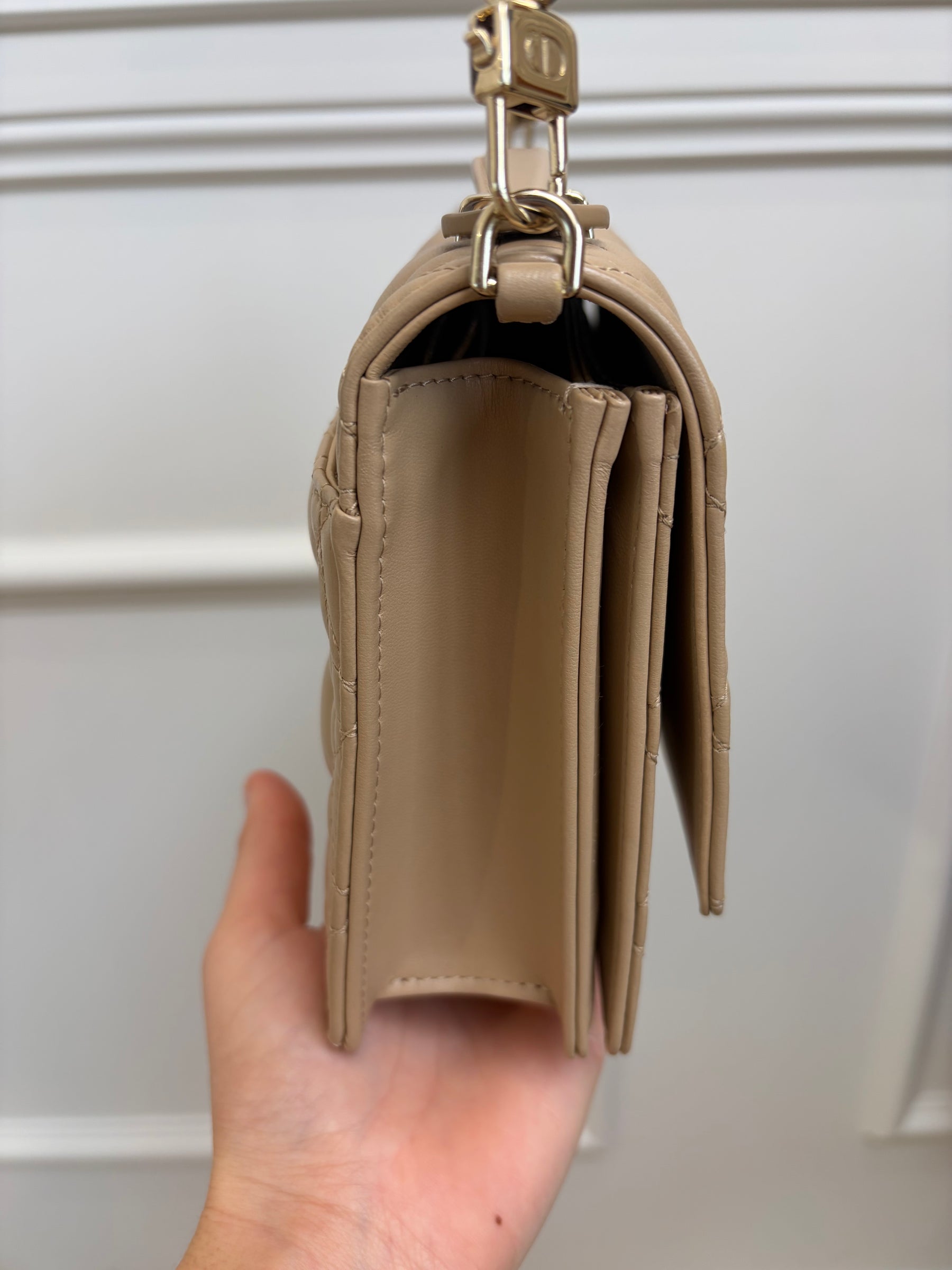 Dior My Dior Top Handle Chain Bag Beige