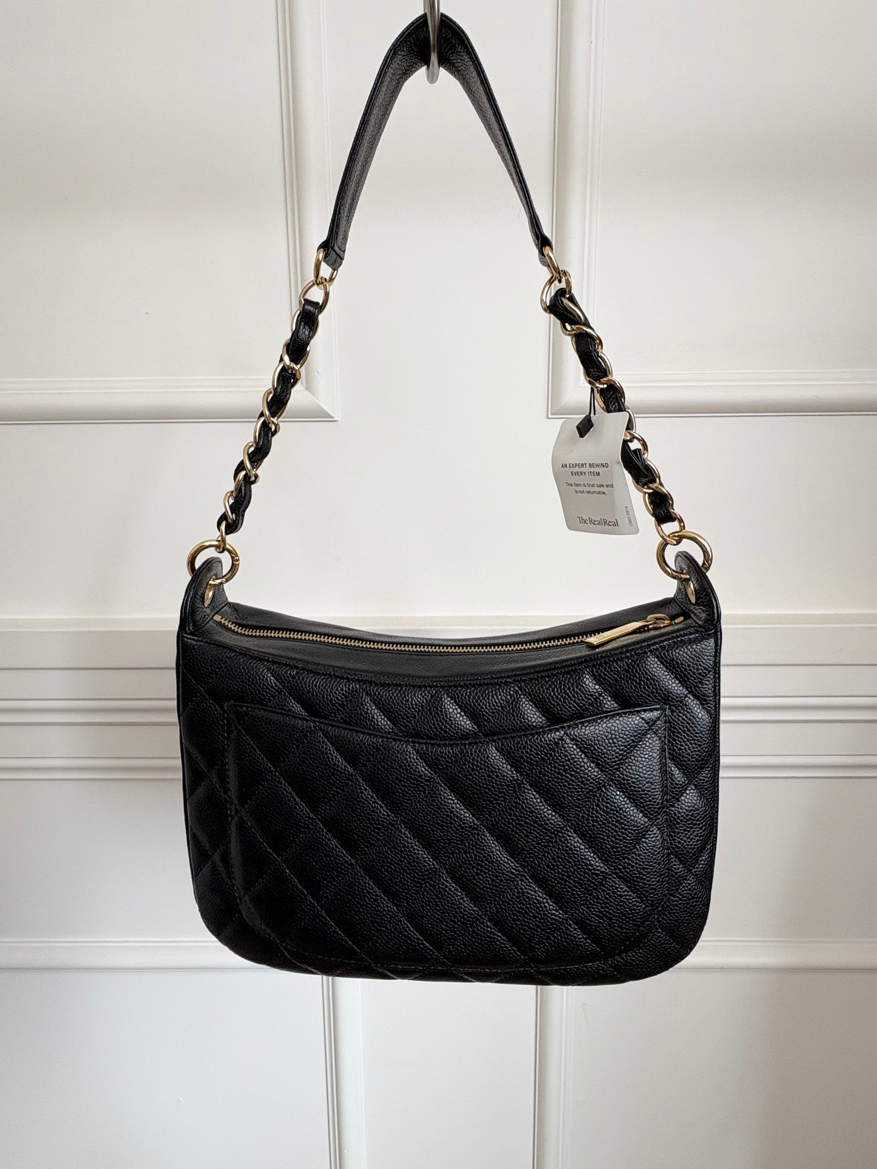 Chanel Black Caviar Leather 'Timeless CC' Shoulder Bag
