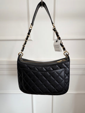 Chanel Black Caviar Leather 'Timeless CC' Shoulder Bag