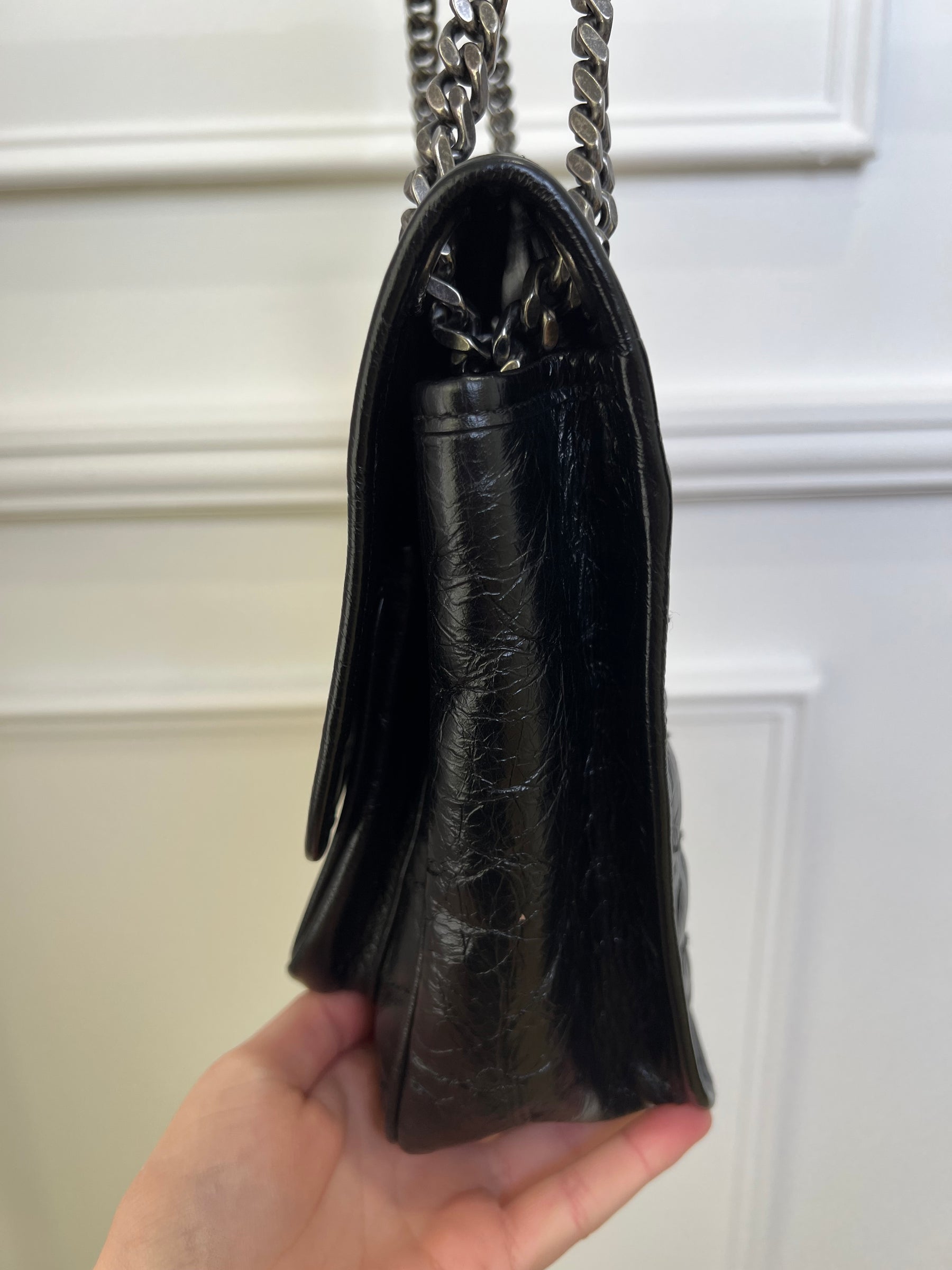 Saint Laurent Black Leather Medium Nikki Bag
