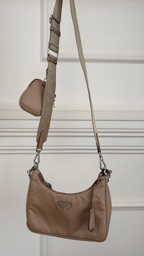 Prada Beige Re-Nylon Crossbody Bag