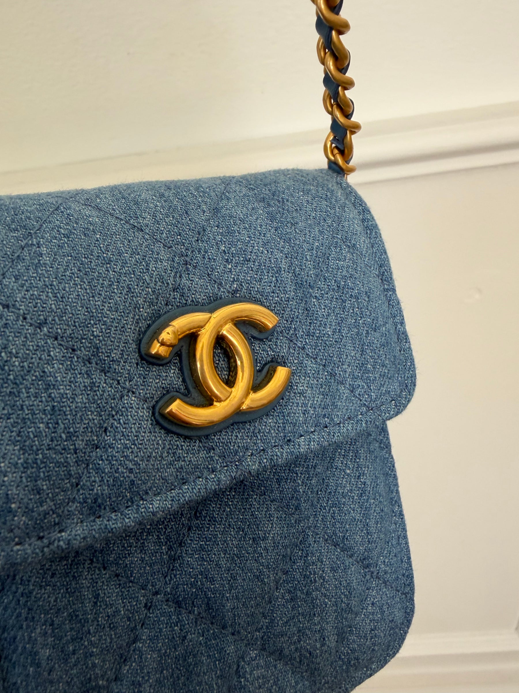 Chanel Blue Denim Mini VIP Bag