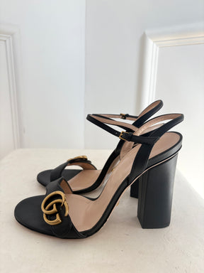 Gucci Marmont Sandals Black, 37.5