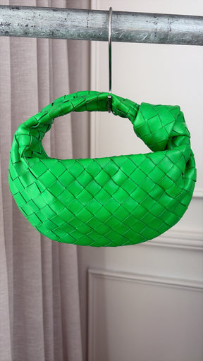 Bottega Veneta Parakeet Green Intrecciato Leather Mini Jodie Bag