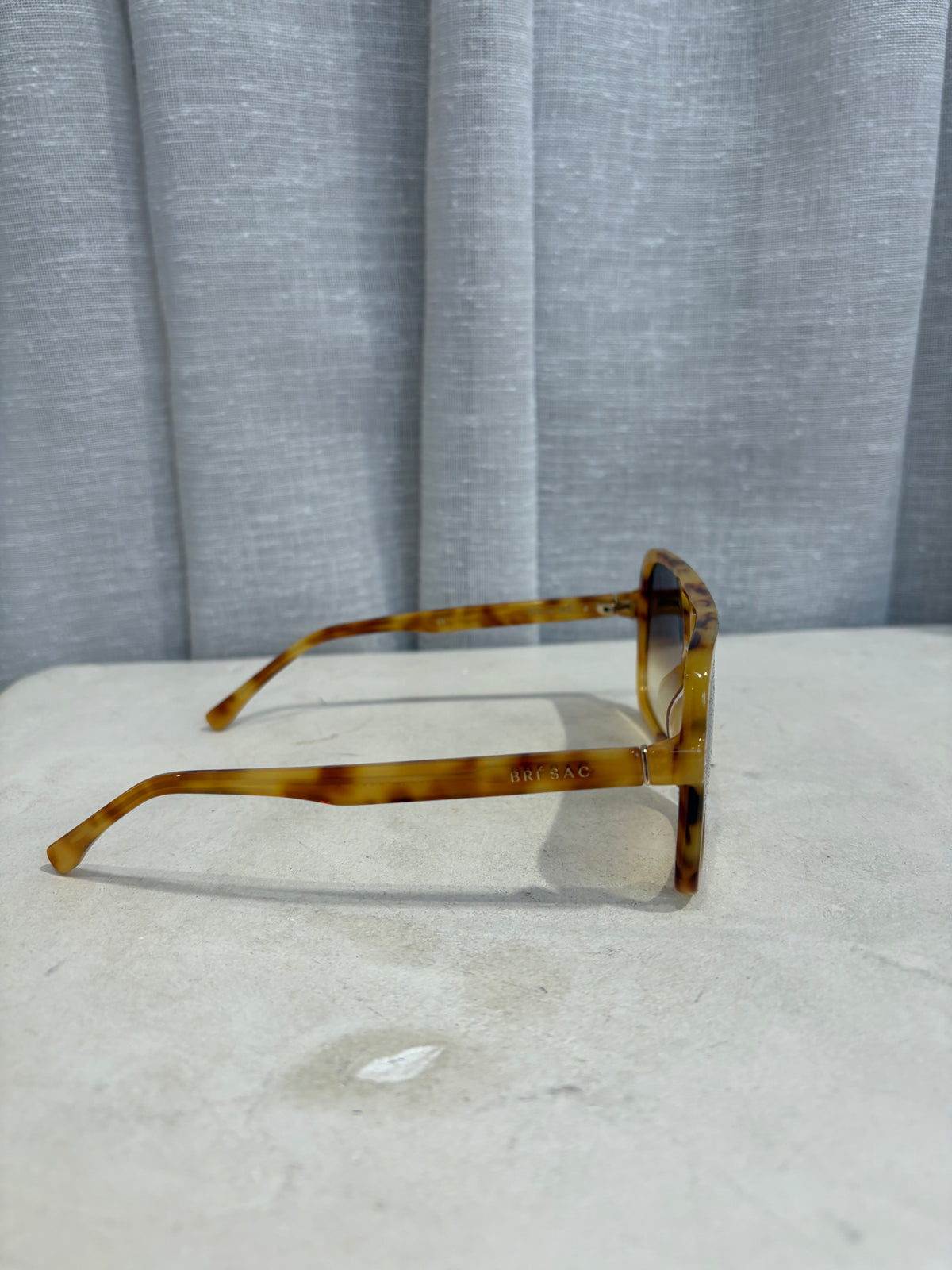 Brésac Yellow Tortoishell Oversized Square Sunglasses