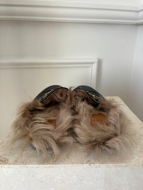 Gucci Princeton Horesbit Fur Slides, 40