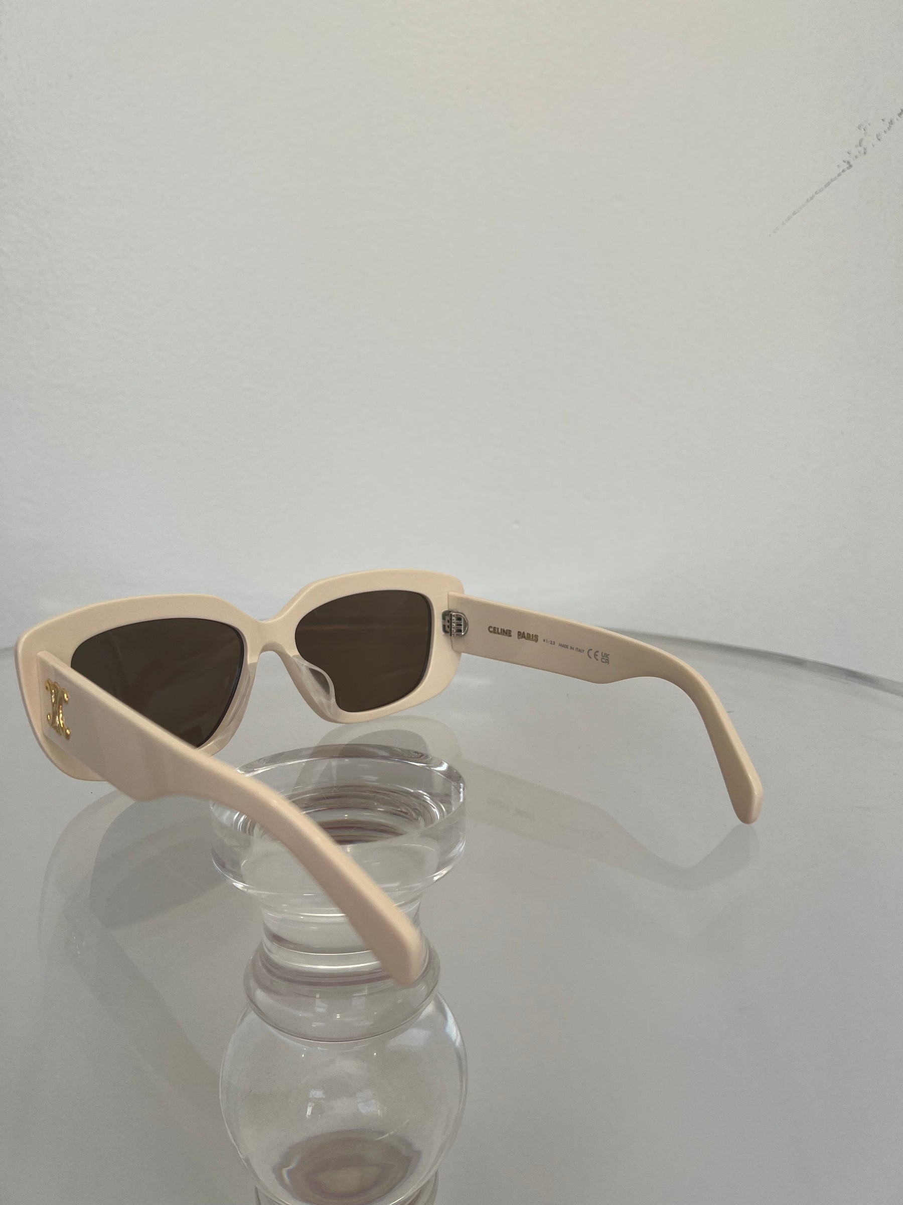 Céline Cream Square Triomphe Sunglasses