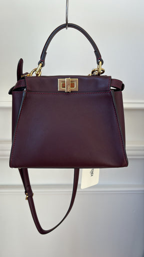 Fendi Peekaboo Mini Bag In Burgundy