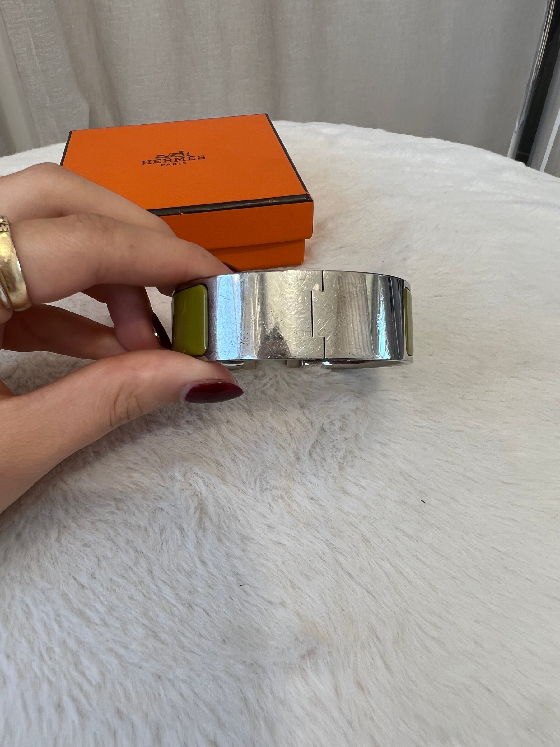 Hermès Pistachio Clic Clac Bracelet, PM