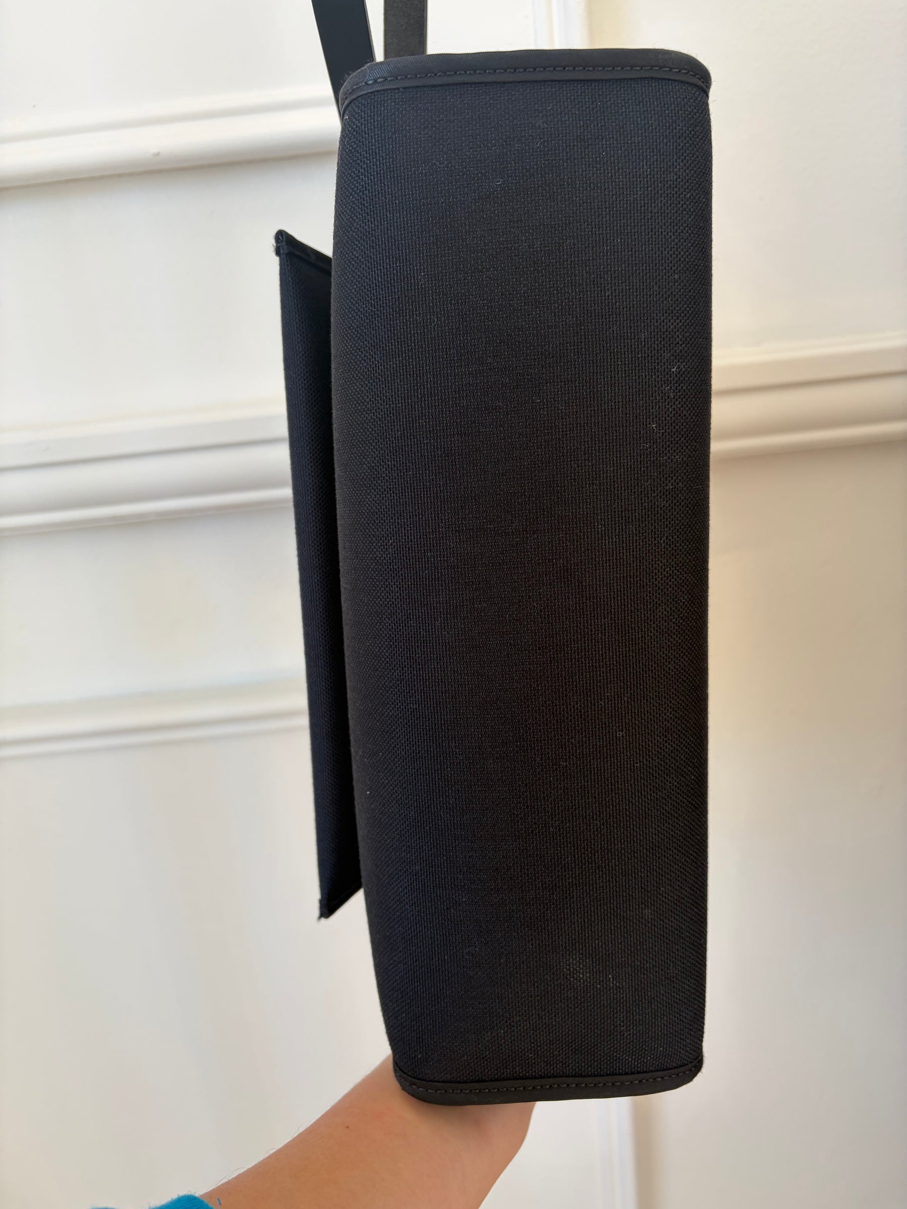 Hermès Black Canvas and Leather Her Bag 31