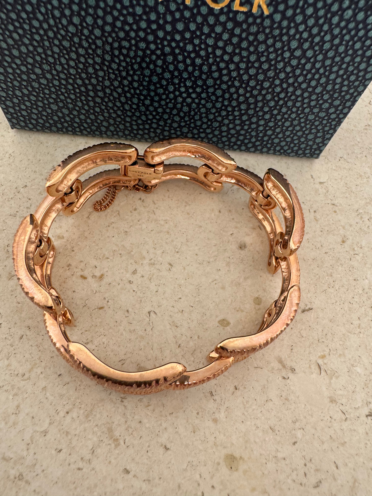 Lucy Folk Rose Gold Tone Link Bracelet
