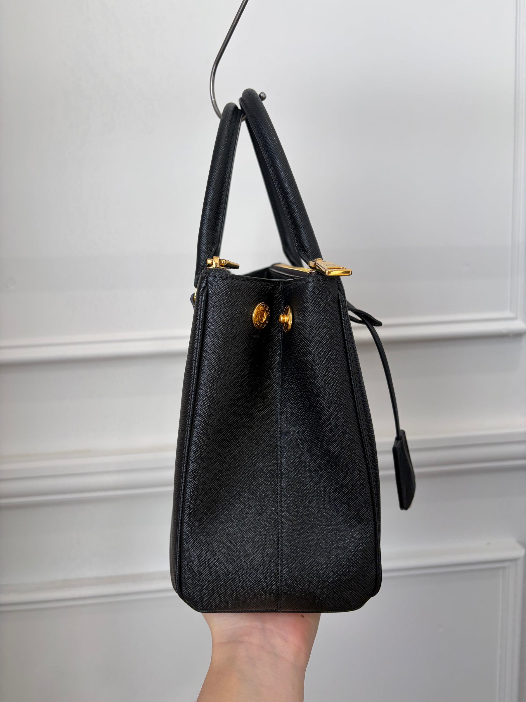 Prada Black Saffiano Leather Galleria Tote