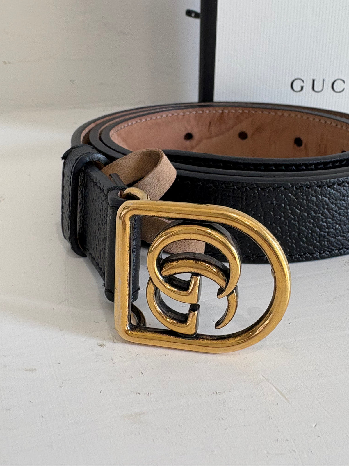 Gucci Leather GG Belt Black, 85/34