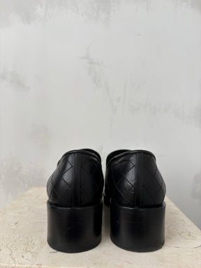 Chanel Black Quilted Calfkin Loafers, 39.5C