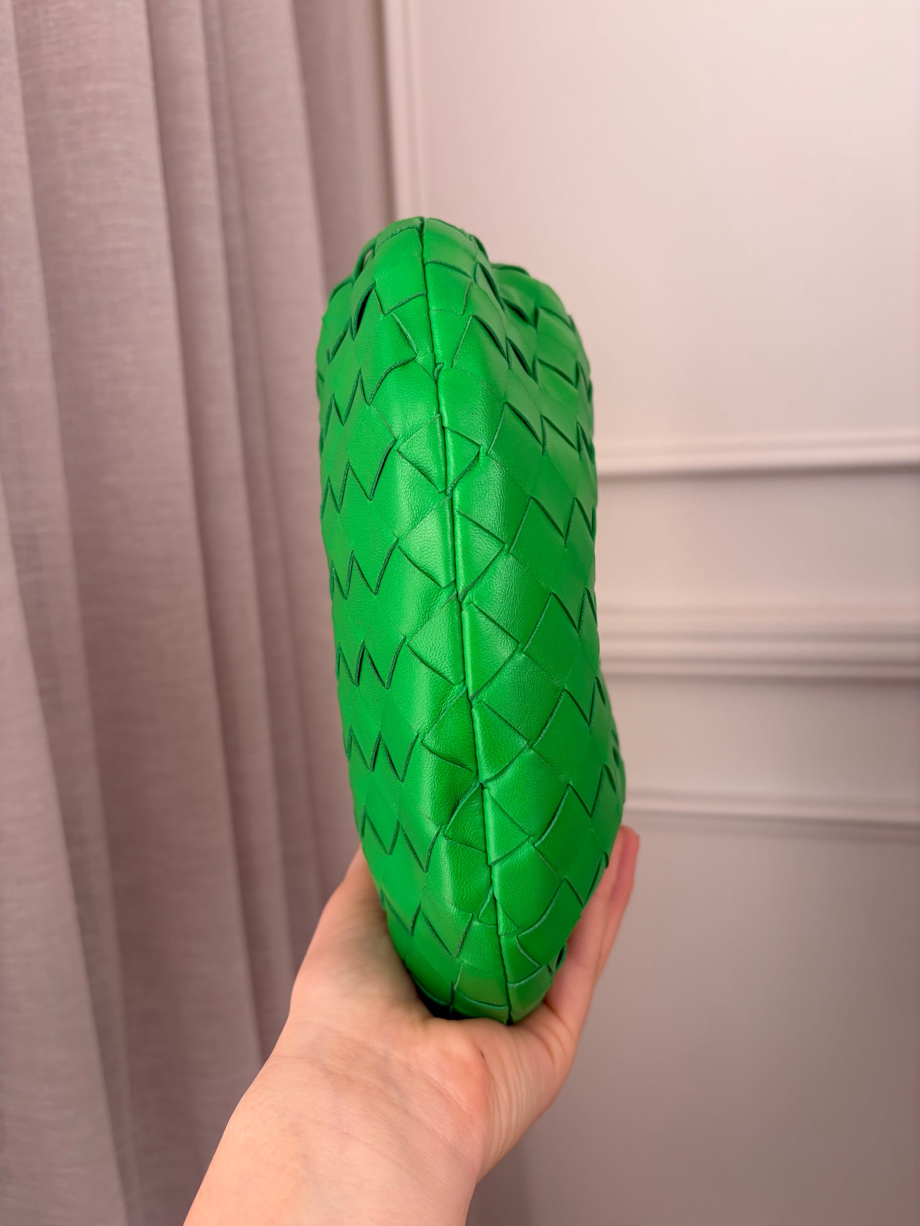 Bottega Veneta Parakeet Green Intrecciato Leather Mini Jodie Bag
