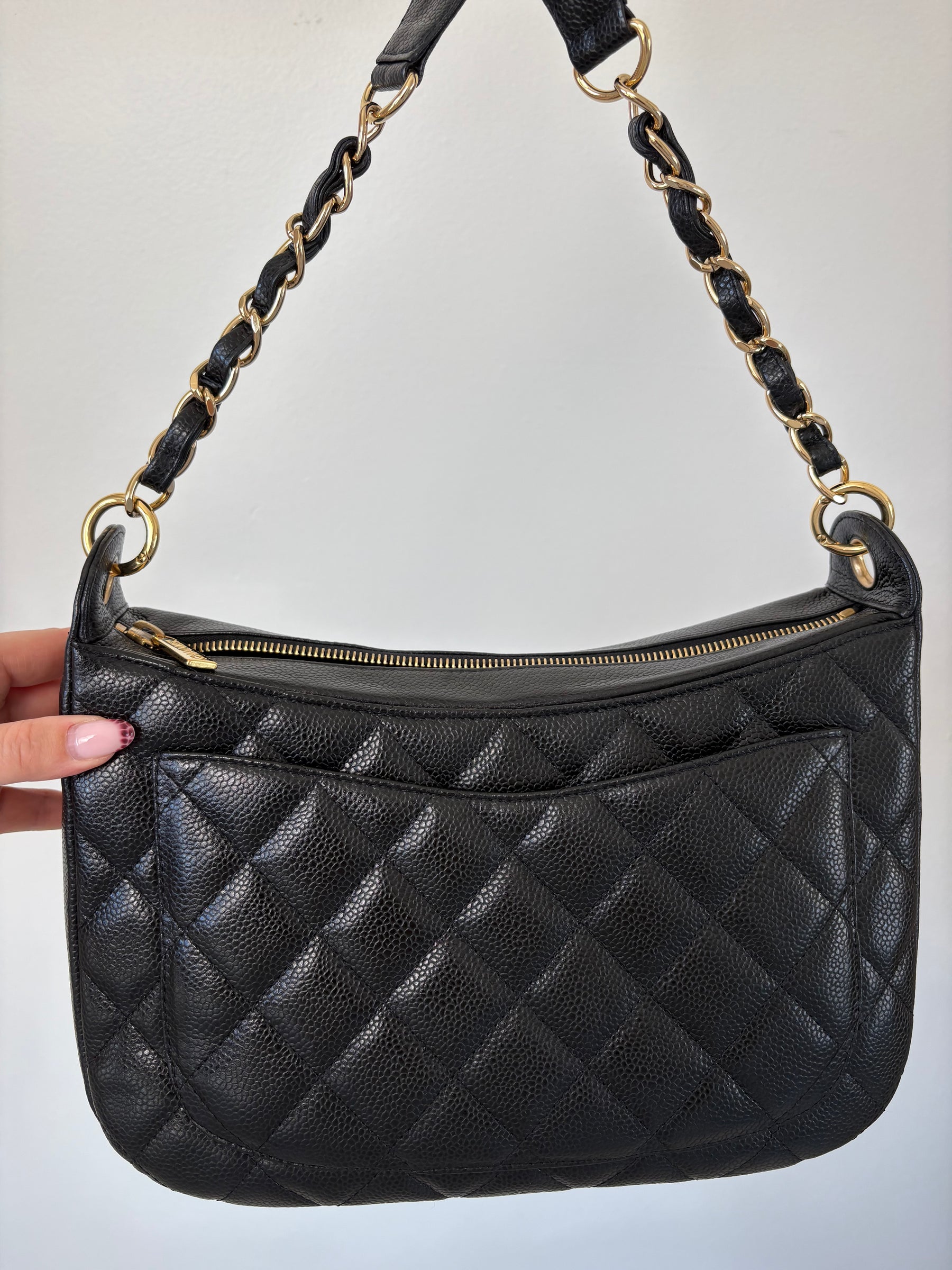 Chanel Black Cavier Leather Timeless CC Shoulder Bag