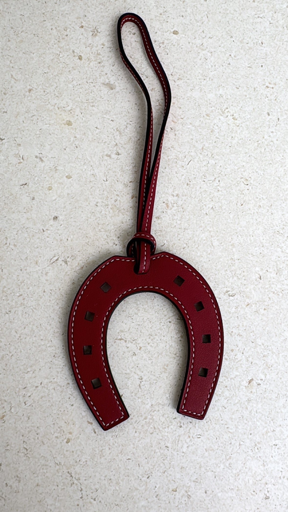 Hermès Rose Grenat Horseshoe Bag Charm