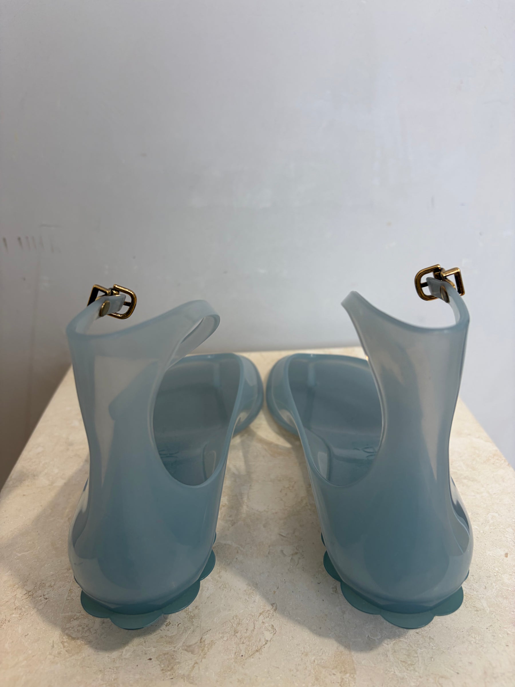 Chloé Blue Jelly TPU Heeled Sandals, 39