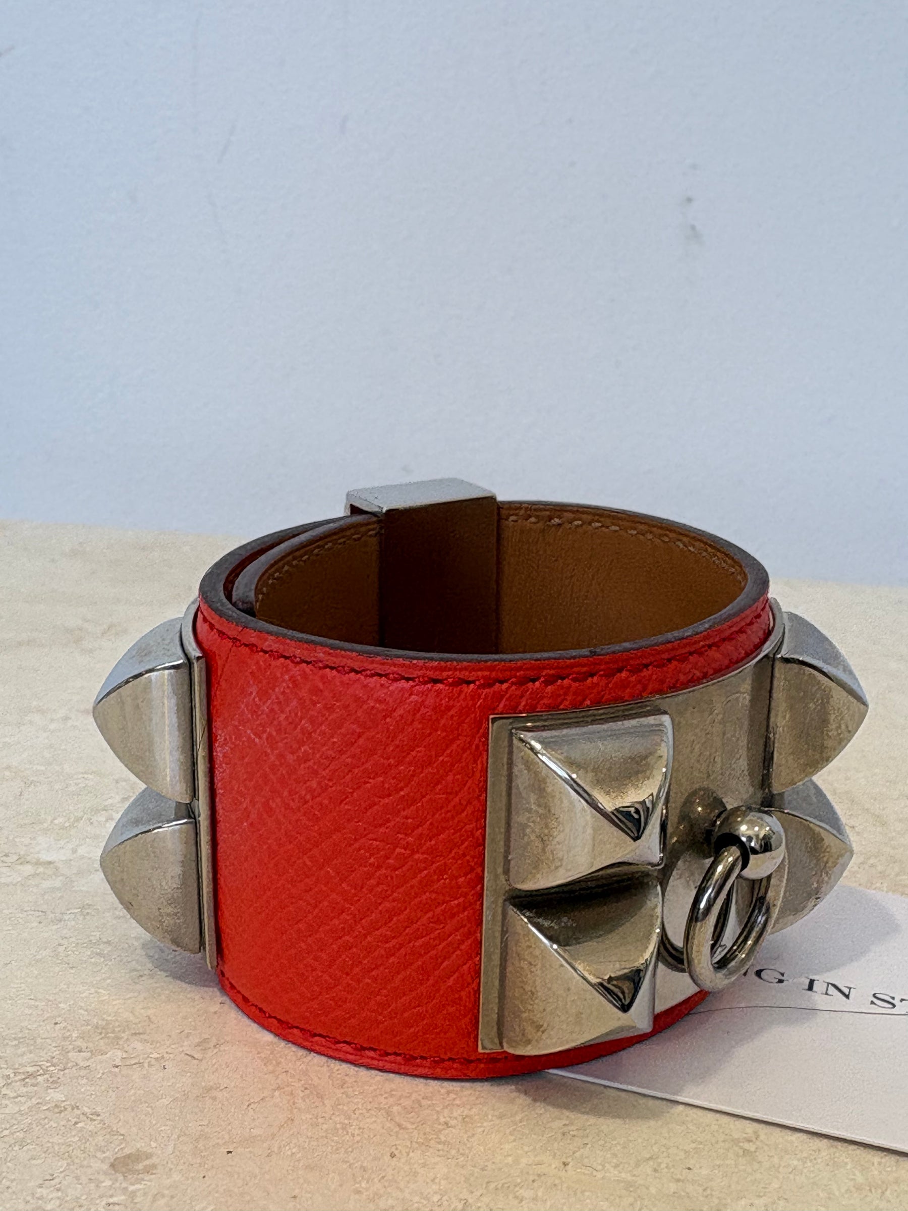 Hermès Collier De Chien Orange Silver, S
