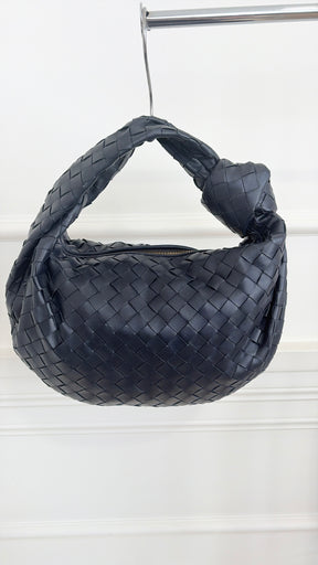 Bottega Veneta Navy Intrecciato Leather Teen Jodie