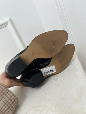 Chloé Black Leather and Silver Studded Susannah, 37.5