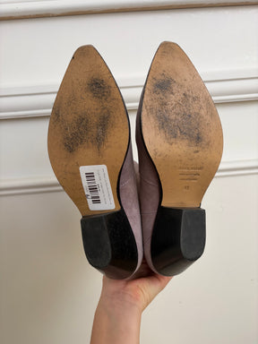 Isabel Marant Lilac Suede Western Ankle Boot, 41