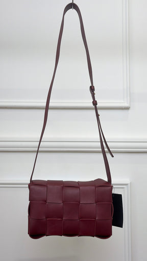 Bottega Veneta Burgundy Leather Cassette Bag