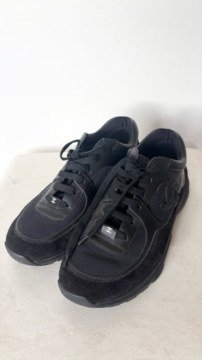 Chanel Black CC Sneakers, 41