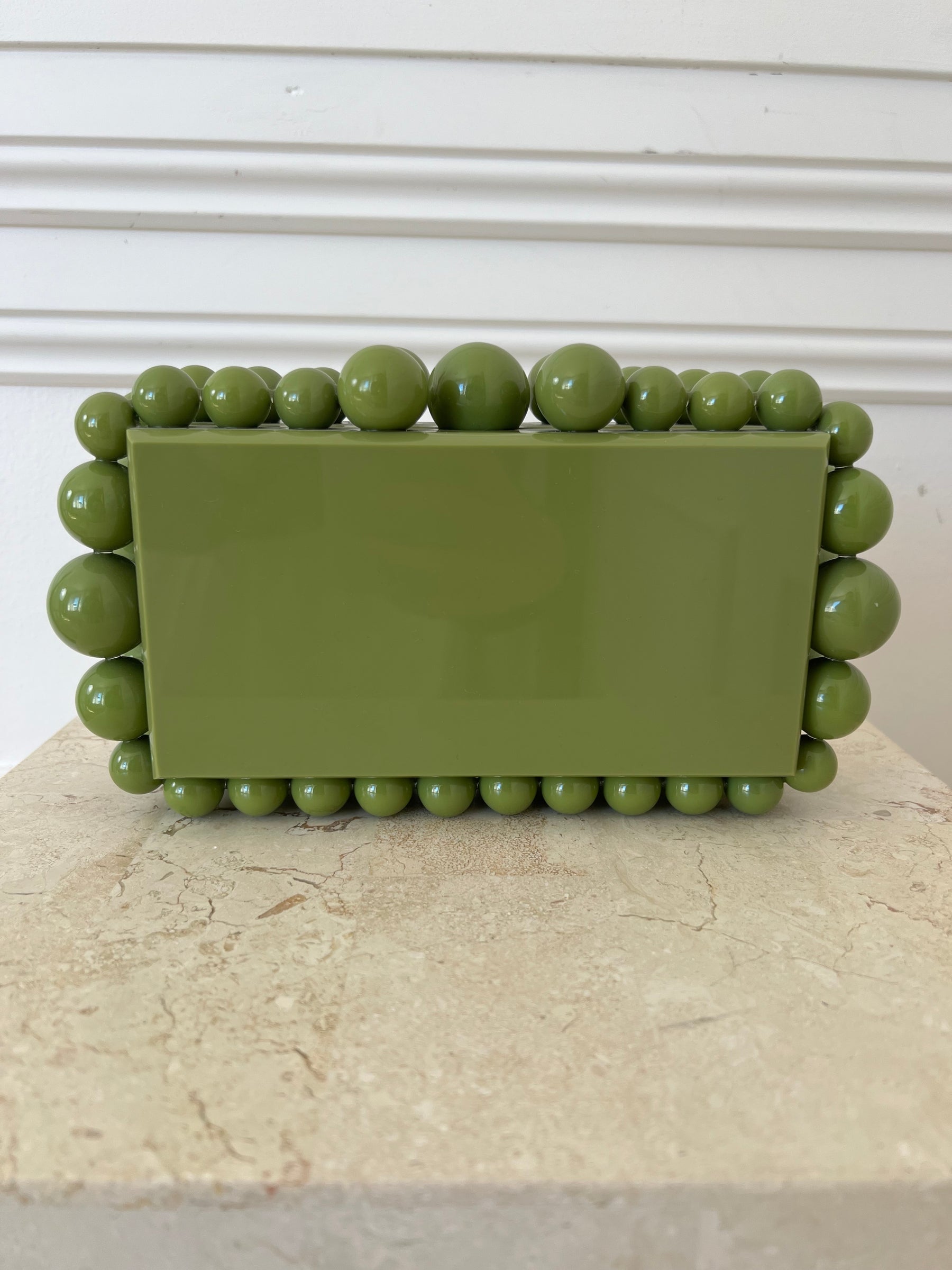 Cult Gaia Apple Green Beaded Eos Clutch
