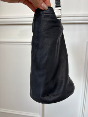 Alexander Wang Black Leather Slouchy Bucket Bag with Chain