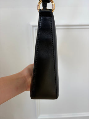 Stella McCartney Black Faux Leather Logo Strap Crossbody bag