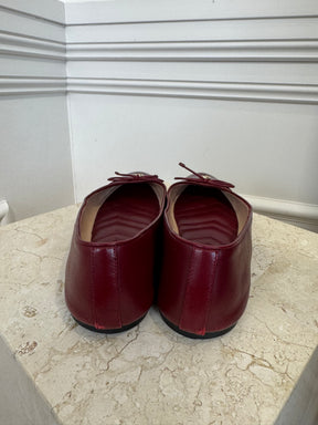 Gucci Burgundy Ballerina Flats, 38
