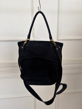 Jerome Dreyfuss Navy Suede Satchel Bag