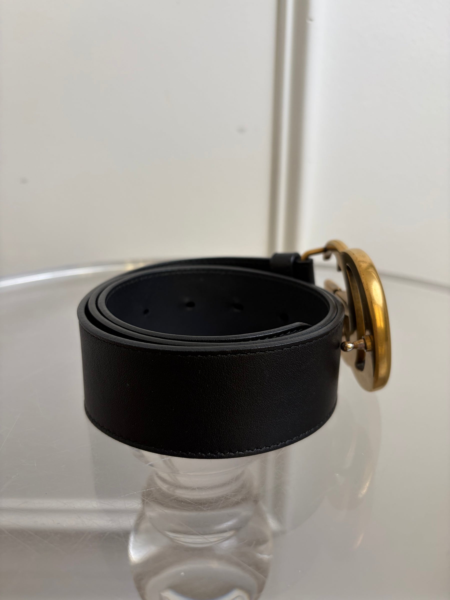Gucci Black Leather Marmont Belt, 70