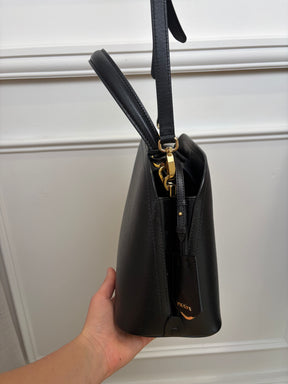 Prada Black Saffiano Leather Matinee Bag