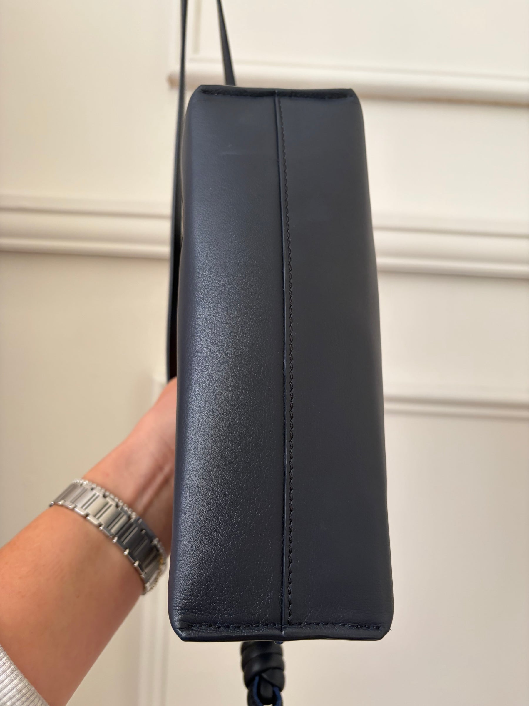 Loewe Navy Leather Lunar NY Mini Flamenco Pouch