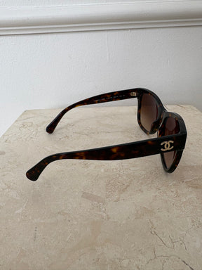 Chanel Tortoiseshell Oversized Sunglasses