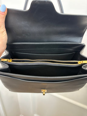 Celine Black Leather Medium Classique 16 Bag