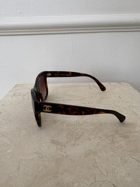 Chanel Tortoiseshell Oversized Sunglasses
