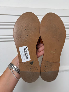 Celine Triomphe Tan Slides, 40