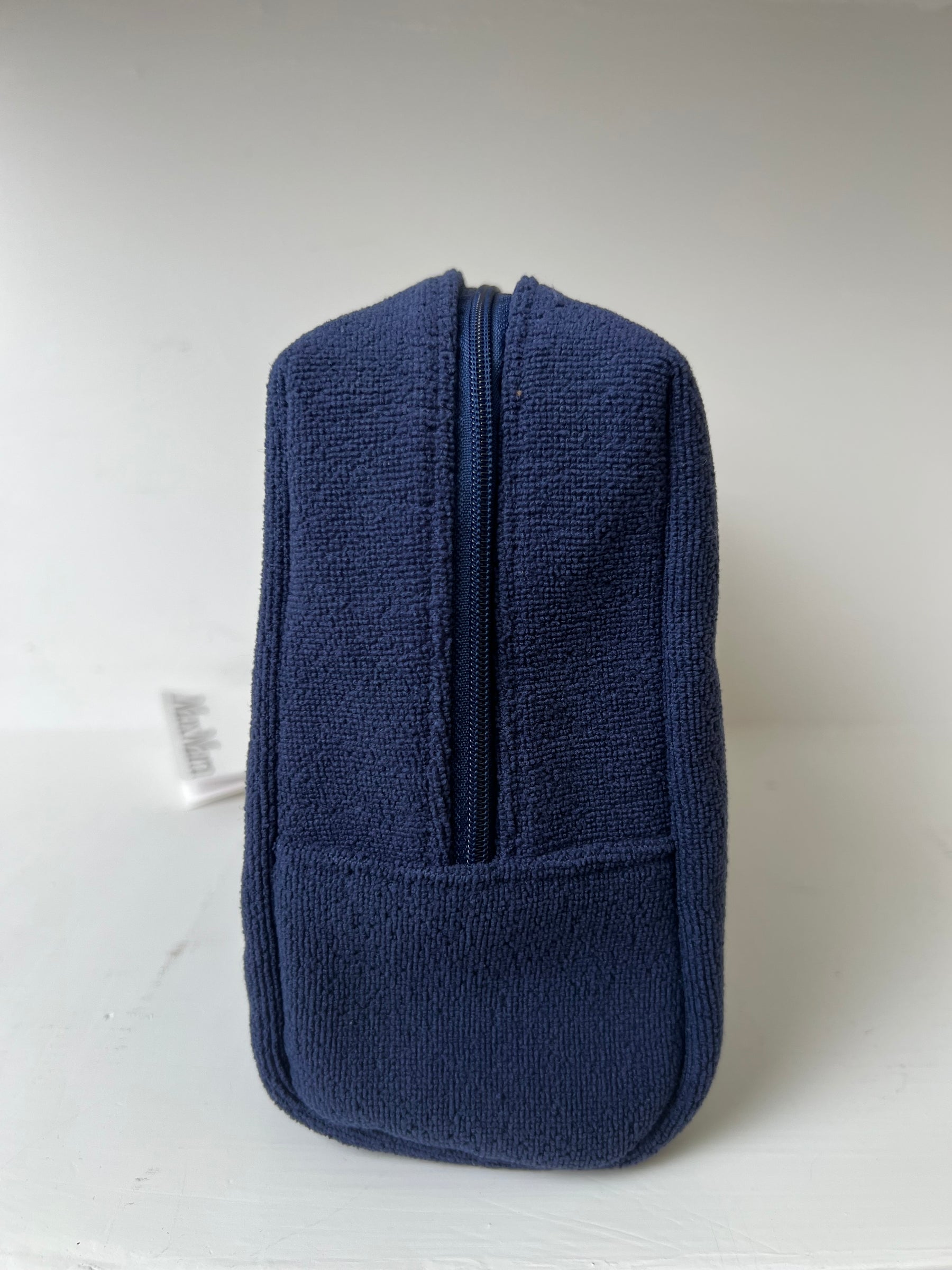 Max Mara Navy Terry Logo Cosmetic Case