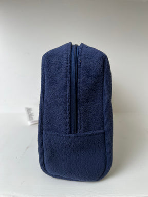 Max Mara Navy Terry Logo Cosmetic Case